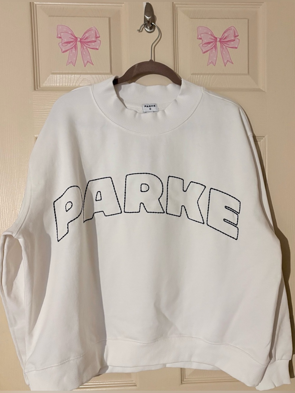 Parke x Target Mockneck Pullover Sweatshirt Cream White Women’s L/XL NWT